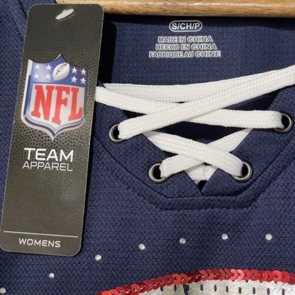 Majestic NFL Womens New England Patriots Football V-Neck Small Flaw NWT โฆ - Picture 7 of 13